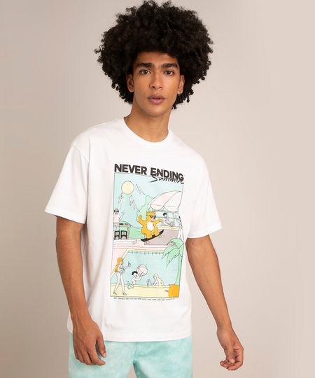 camiseta-de-algodao-ursinhos--never-ending---manga-curta-gola-careca--branca-1012791-Branco_1