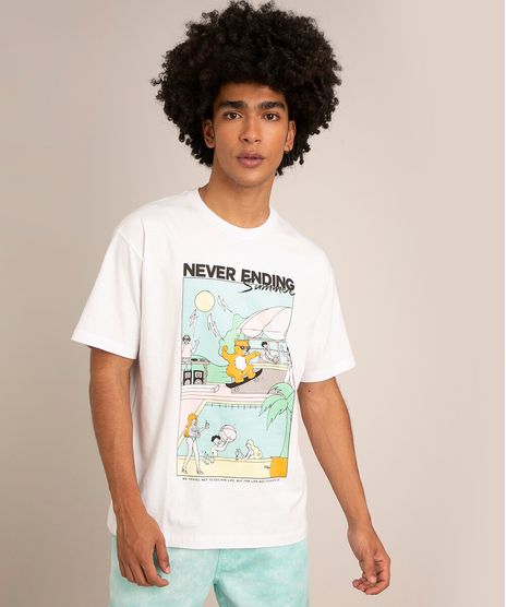 camiseta-de-algodao-ursinhos--never-ending---manga-curta-gola-careca--branca-1012791-Branco_1