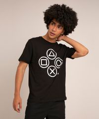 camiseta-de-algodao-playstation-manga-curta-gola-careca--preta-1009467-Preto_1
