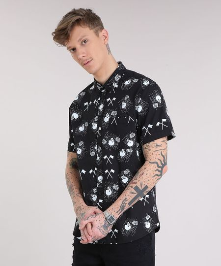 Camisa-Masculina-Estampada-de-Caveiras-com-Bolso-Manga-Curta-Preta-8872770-Preto_1 Camisa-Masculina-Estampada-de-Caveiras-com-Bolso-Manga-Curta-Preta-8872770-Preto_1