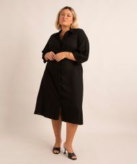 vestido-chemise-midi-plus-size-com-linho-manga-3-4-com-faixa-para-amarrar--preto-1010220-Preto_3