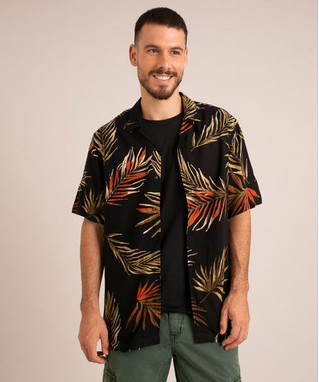 camisa-de-viscose-manga-curta-estampada-folhagens-preta-9990004-Preto_1