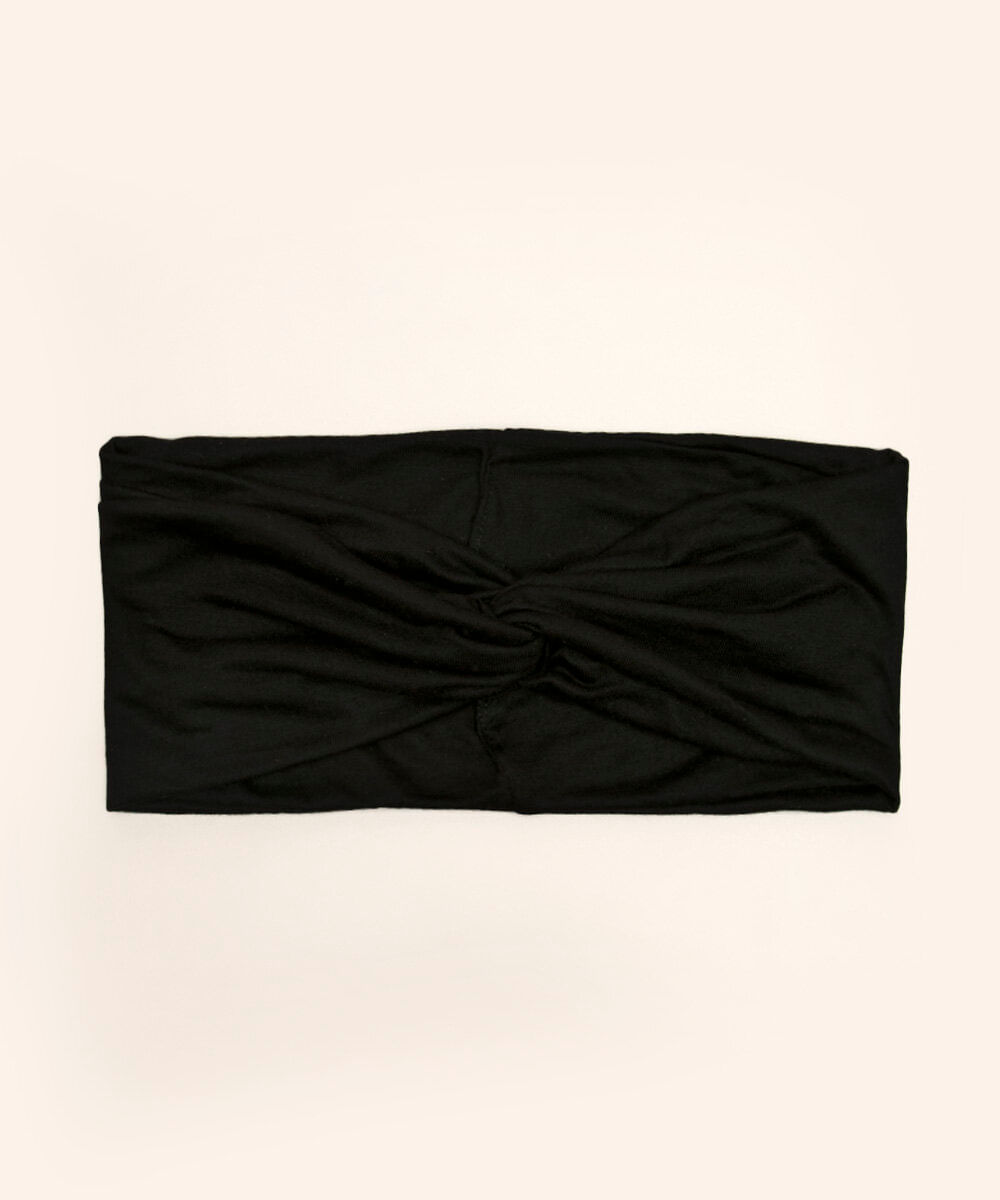 faixa de cabelo esportiva com nó preto