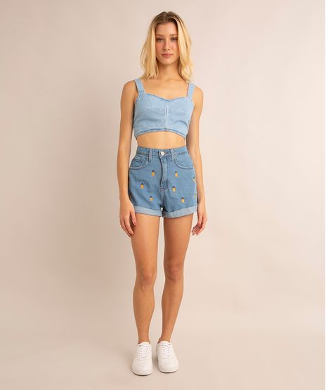 short-mom-jeans-com-bordado-de-abacaxi-cintura-super-alta-azul-medio-1014555-Azul_Medio_1