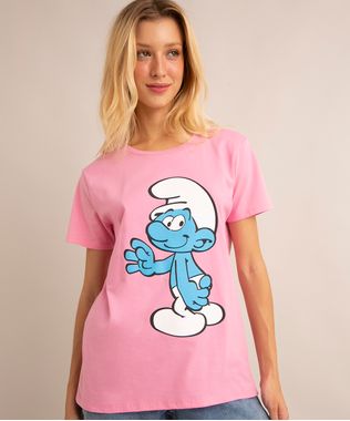 camiseta-de-algodao-manga-curta-decote-redondo-os-smurfs-rosa-1015772-Rosa_1