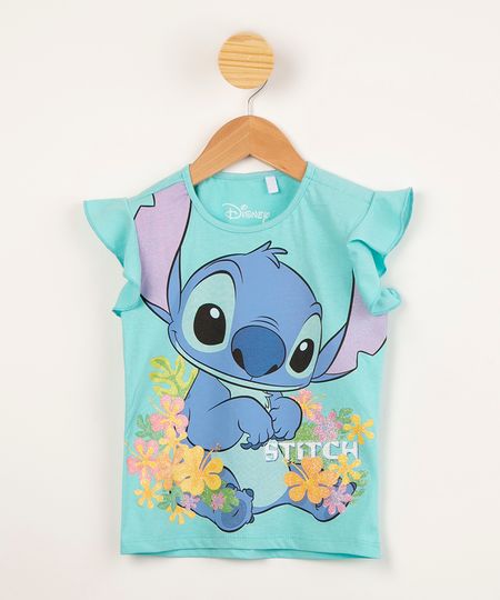 blusa-infantil-de-algodao-stitch-com-flores-tropicais-glitter-e-babado-manga-curta-azul-1009624-Azul_1