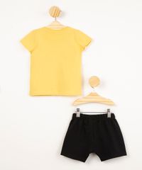 conjunto-infantil-camiseta-de-algodao-snoopy--happiness-is--manga-curta---bermuda-amarelo-1009572-Amarelo_3