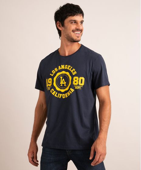 Camiseta-Masculina--Los-Angeles--Manga-Curta-Gola-Careca-Azul-Marinho-9969729-Azul_Marinho_1