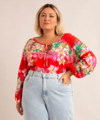 blusa-de-viscose-plus-size-manga-bufante-decote-redondo-estampa-floral-vermelha-1006101-Vermelho_1