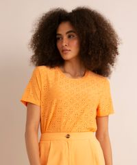 Blusa-Feminina-em-Laise-Manga-Curta-laranja-9948086-Laranja_1