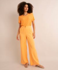 Blusa-Feminina-em-Laise-Manga-Curta-laranja-9948086-Laranja_3