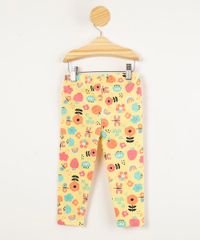 Calca-legging-infantil-estampa-floral-com-abelhas-e-glitter-amarela-1011446-Amarelo_2