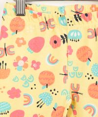 Calca-legging-infantil-estampa-floral-com-abelhas-e-glitter-amarela-1011446-Amarelo_3