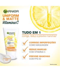 Protetor-Hidratante-Facial-Garnier-Uniform---Matte-Vitamina-C-FPS-50-Cor-Morena-40g-Unico-1009807-Unico_2
