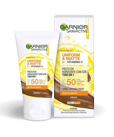 Protetor-Hidratante-Facial-Garnier-Uniform---Matte-Vitamina-C-FPS-50-Cor-Negra---40g-Unico-1009808-Unico_1