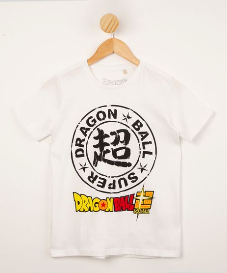 Camiseta Infantil Estampa Dragon Ball Z - Tam 5 a 14 Anos Bege