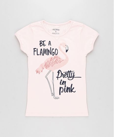 Blusa-Infantil-Flamingo-com-Glitter-Manga-Curta-Decote-Redondo-Rosa-Claro-9304206-Rosa_Claro_1