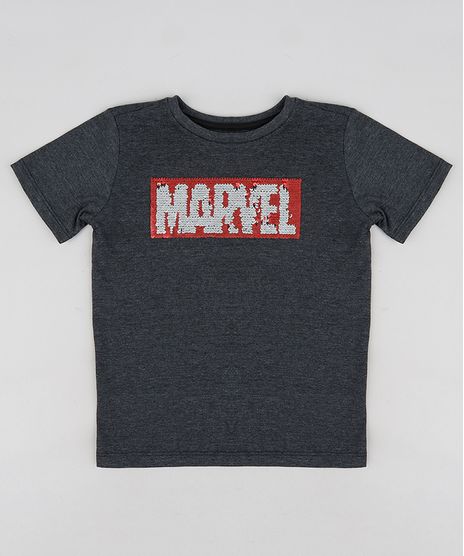 Camiseta-Infantil-Marvel-com-Paete-Dupla-Face-Manga-Curta-Gola-Careca-Cinza-Mescla-Escuro-9233874-Cinza_Mescla_Escuro_1