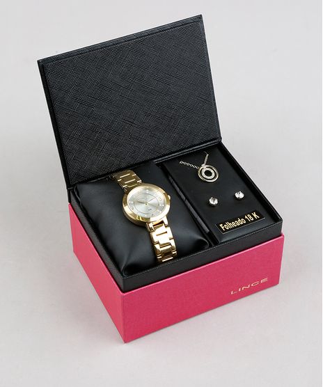 Kit-de-Relogio-Analogico-Lince-Feminino---Brinco---Colar---LRG4516L-KU71S2KX-Dourado-9169761-Dourado_1