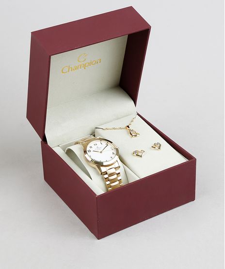 Kit-de-Relogio-Analogico-Champion-Feminino---Brinco---Colar---CN26519W-Dourado-9340307-Dourado_1