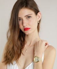 Kit-de-Relogio-Analogico-Lince-Feminino---Brinco-de-Perola---Colar---LRGJ060L-KU30C2KX-Dourado-9202121-Dourado_2