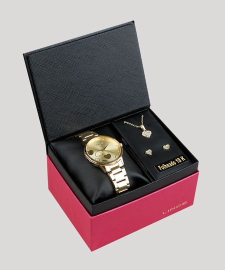 Kit-de-Relogio-Analogico-Lince-Feminino---Brinco---Colar---LRGH078L-KV25C1KX-Dourado-9338305-Dourado_1