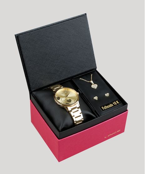 Kit-de-Relogio-Analogico-Lince-Feminino---Brinco---Colar---LRGH078L-KV25C1KX-Dourado-9338305-Dourado_1