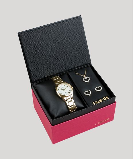Kit-de-Relogio-Analogico-Lince-Feminino---Brinco---Colar---LRG4514L-KF67B1KX-Dourado-9338323-Dourado_1