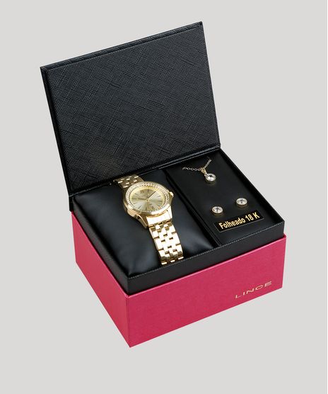 Kit-de-Relogio-Analogico-Lince-Feminino---Brinco---Colar---LRG4519L-KU75C3KX-Dourado-9203192-Dourado_1