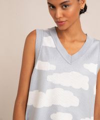 Colete-de-Trico-Estampado-de-Nuvens-Decote-V-Azul-Claro-9995284-Azul_Claro_5