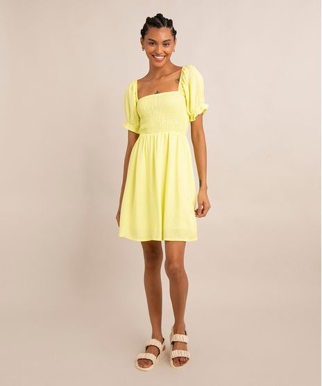 vestido-curto-de-viscose-manga-bufante-com-lastex-amarelo-neon-1004256-Amarelo_Neon_1