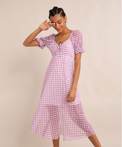 vestido-midi-de-tule-manga-bufante-decote-v-estampado-xadrez-vichy-lilas-1011583-Lilas_1