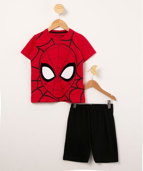 pijama-juvenil-de-algodao-manga-curta-homem-aranha-vermelho-1002940-Vermelho_1