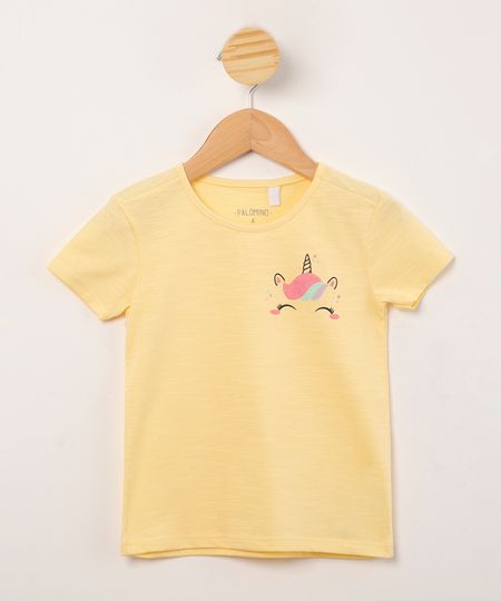 blusa-infantil-de-flame-unicornio-com-glitter-manga-curta-amarela-1009627-Amarelo_1
