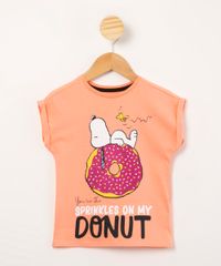 blusa-infantil-de-algodao-snoopy-e-donut-com-glitter-manga-curta-coral-1010297-Coral_1