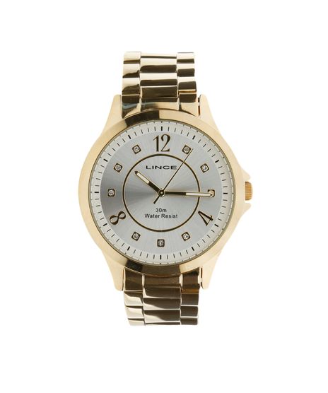 Kit-de-Relogio---Par-de-Brincos-e-Pulseira-com-Strass-Lince-Feminino-Analogico-LRG4156L---Dourado-7886941-Dourado_1