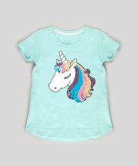 Blusa-Infantil-Unicornio-com-Paete-Dupla-Face-Manga-Curta-Decote-Redondo-em-Algodao---Sustentavel-Verde-Claro-9131094-Verde_Claro_1