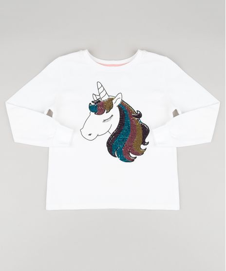 Blusao-Infantil-Unicornio-com-Paete-Dupla-Face-Manga-Longa-Decote-Redondo-em-Moletom-de-Algodao---Sustentavel-Off-White-9180363-Off_White_1