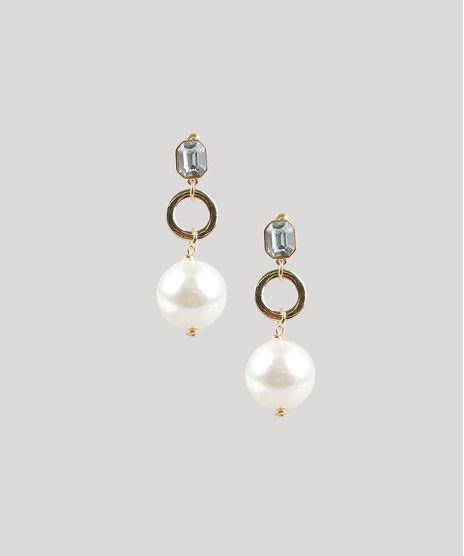 Brinco-Feminino-com-Pedra-e-Perola-Dourado-9207069-Dourado_1