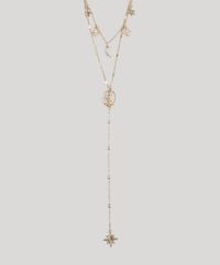 Colar-Feminino-Duplo-com-Pingentes-de-Estrelas-Dourado-9207187-Dourado_1