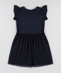 Vestido-Infantil-Borboleta-com-Paete-Dupla-Face-Manga-Curta-Decote-Redondo-Azul-Marinho-9277945-Azul_Marinho_3