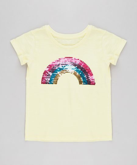 Blusa-Infantil-Arco-Iris-com-Paetes-Dupla-Face-Manga-Curta-Decote-Redondo-Amarela-9264844-Amarelo_1 Blusa-Infantil-Arco-Iris-com-Paetes-Dupla-Face-Manga-Curta-Decote-Redondo-Amarela-9264844-Amarelo_1