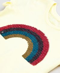 Blusa-Infantil-Arco-Iris-com-Paetes-Dupla-Face-Manga-Curta-Decote-Redondo-Amarela-9264844-Amarelo_2