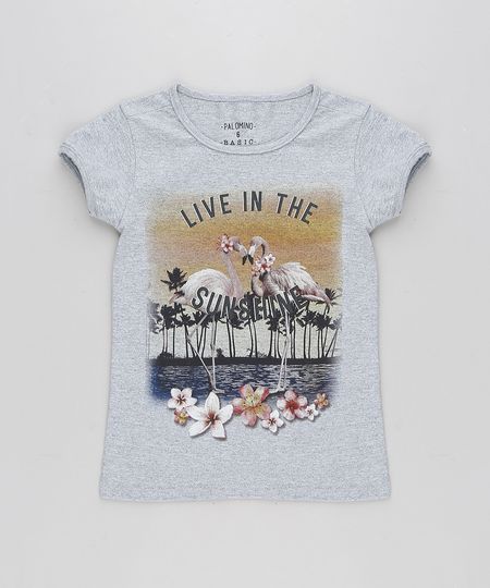 Blusa-Infantil-Flamingos-Manga-Curta-Decote-Redondo-Cinza-Mescla-9304202-Cinza_Mescla_1