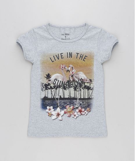 Blusa-Infantil-Flamingos-Manga-Curta-Decote-Redondo-Cinza-Mescla-9304202-Cinza_Mescla_1