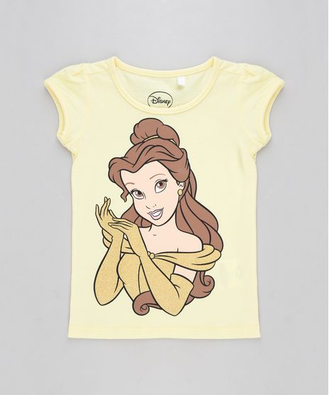 Blusa-Infantil-Princesa-Bela-Manga-Curta-Decote-Redondo-Amarela-9330931-Amarelo_1