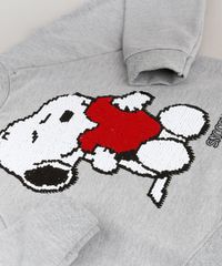 Blusao-Infantil-Snoopy-com-Paete-Dupla-Face-em-Moletom-Manga-Longa-Cinza-Mescla-9175385-Cinza_Mescla_2