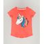 Blusa-Infantil-Unicornio-com-Paete-Dupla-Face-Manga-Curta-Decote-Redondo-em-Algodao---Sustentavel-Coral-9131094-Coral_1