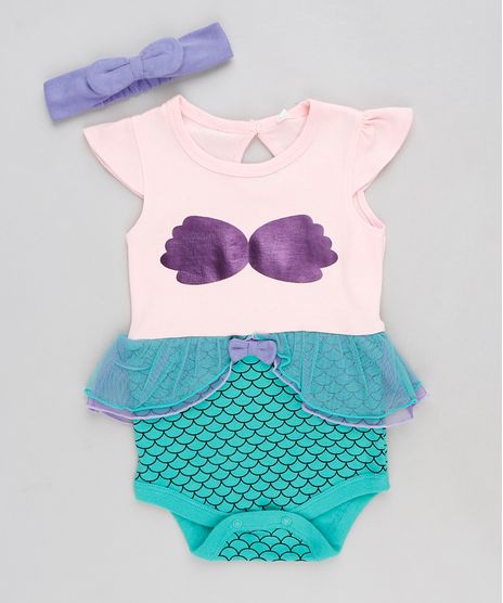 Body-Infantil-Pequena-Sereia-Ariel-Manga-Curta-com-Faixa-de-Cabelo-Rosa-Claro-9120549-Rosa_Claro_1