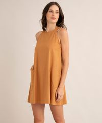 vestido-curto-de-linho-halter-neck-com-bolsos-caramelo-1011361-Caramelo_1 vestido-curto-de-linho-halter-neck-com-bolsos-caramelo-1011361-Caramelo_1